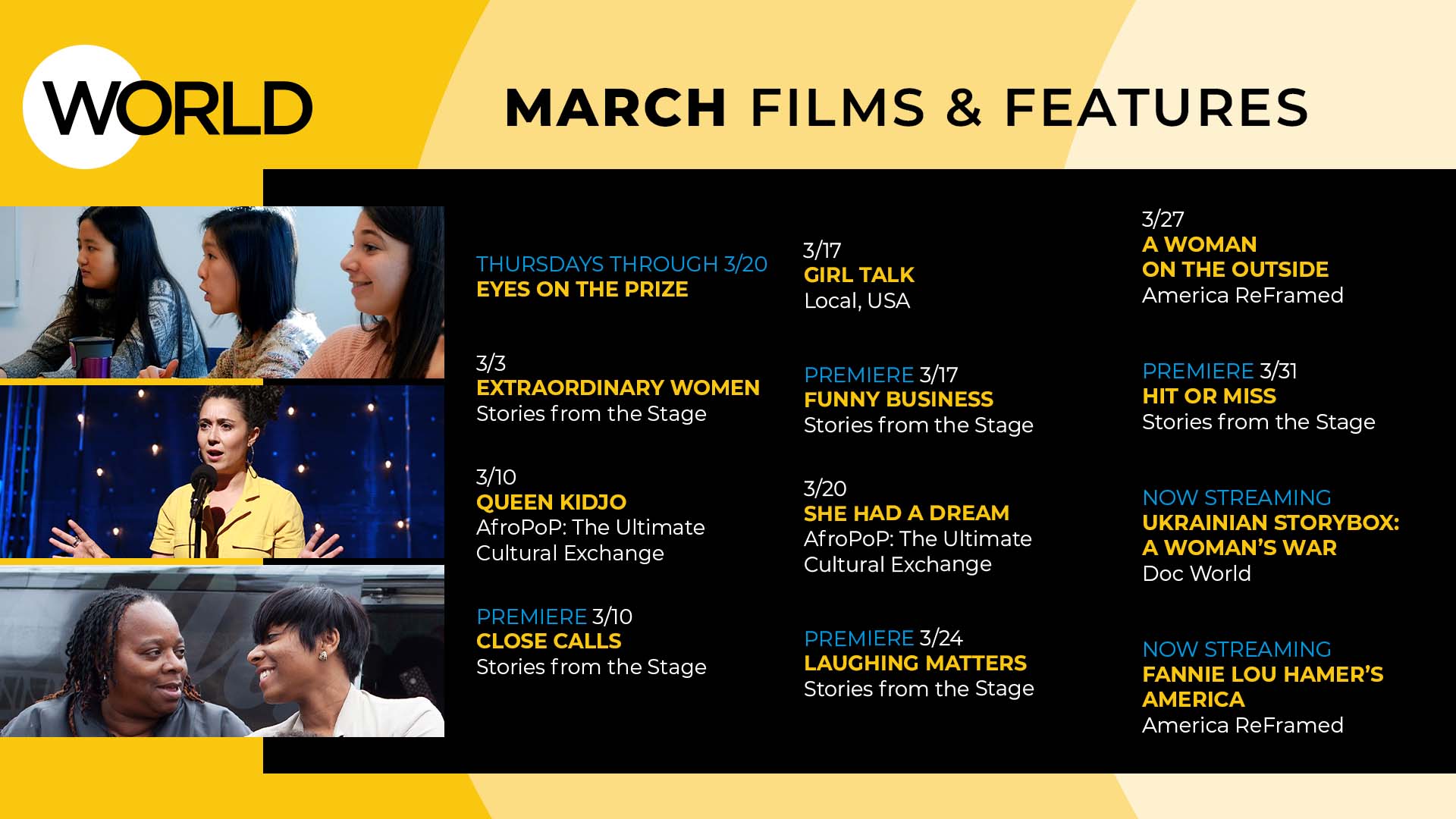 March 2025 Films on World Channel