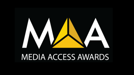 Media Access Awards logo - M and yellow triangle for the A in "access and then the letter A for awards