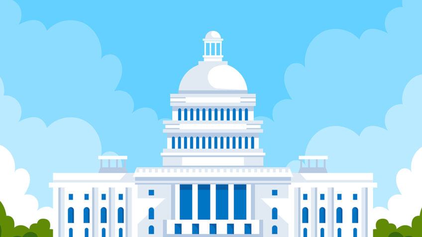 An illustration of the Capitol building