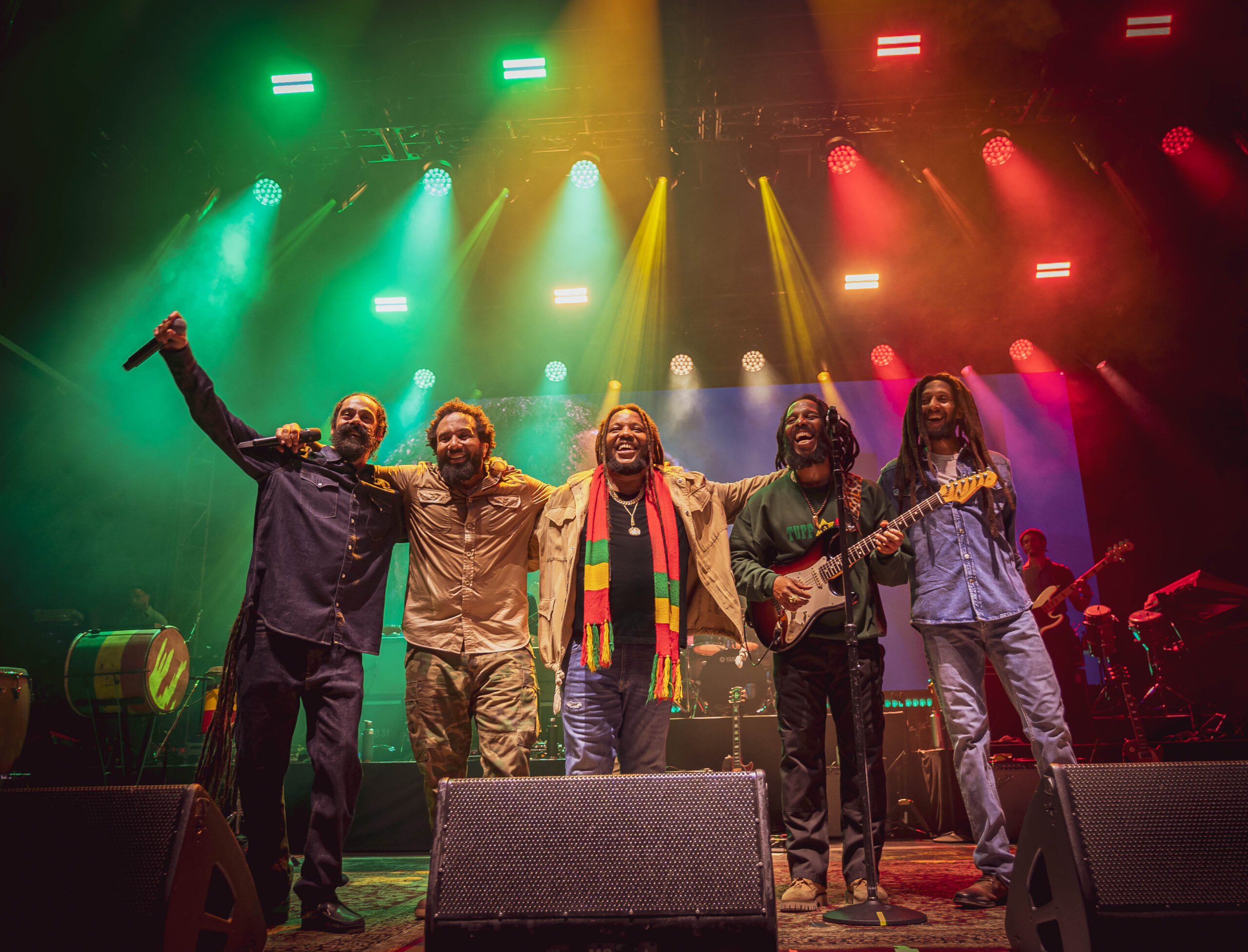 The Marley Brothers on stage.